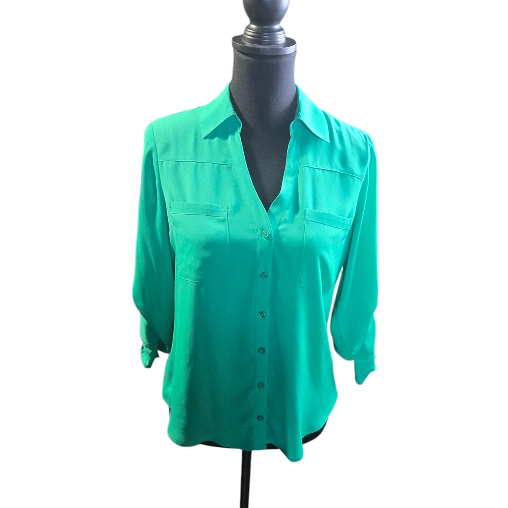Green Express Women's Button-Up Blouse Sz S